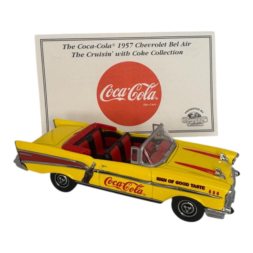 Matchbox Collectibles 1957 Chevrolet Bel Air Coca-Cola Die-Cast Yellow DYG02/B-M